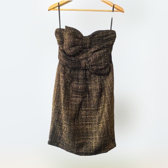 Minuet Strapless Metallic Black Dress sz M & L Barbiecore for Special Occasions - Picture 1 of 7